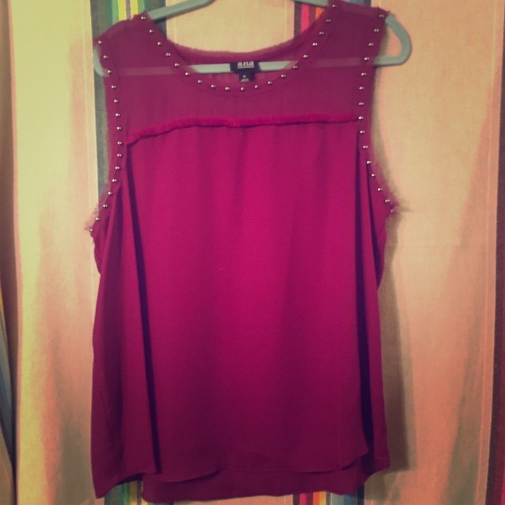 XL ANA purple mesh, studded tank top